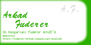 arkad fuderer business card
